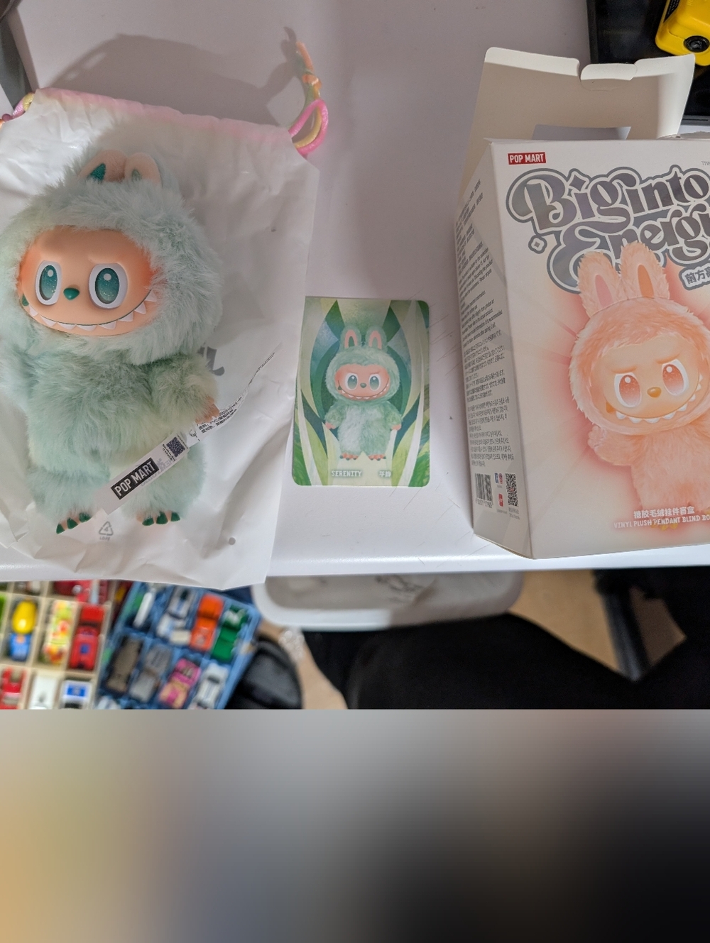 Labubu Authentic POP MART The Monsters Big Into Energy Serenity new box bag card